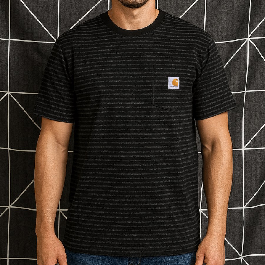 

Striped Pocket Tee For Men - Perfect For Casual And Work Wear