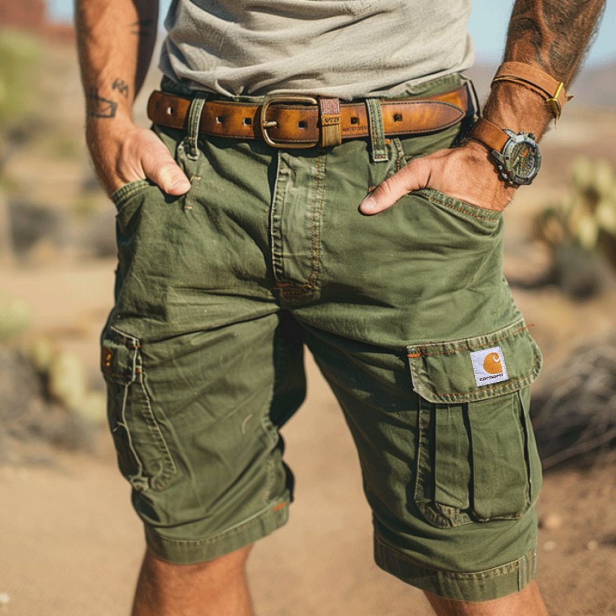 

Cargo Shorts With Multi-Pockets And Adjustable Belt For Outdoor Adventures