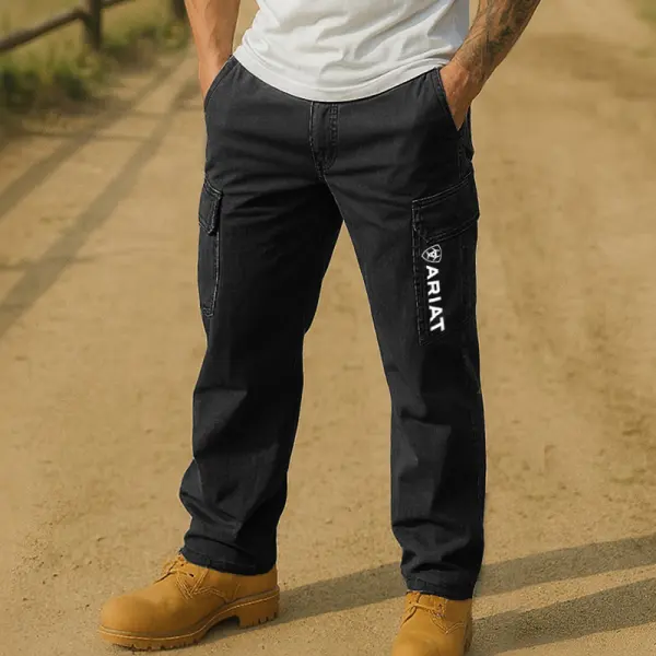 Men's Casual Denim Cargo Pants With Pockets - Wayrates.com 