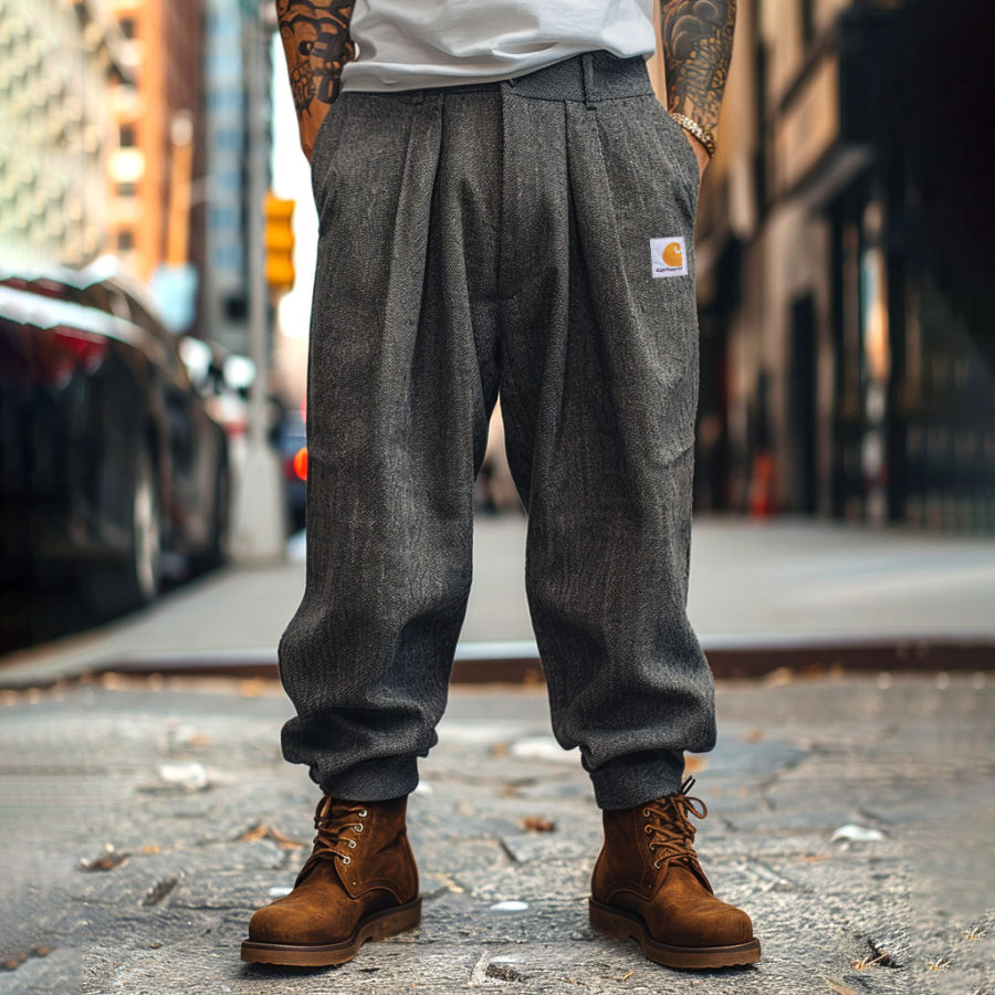 

Men's Vintage Outdoor Dark Gray Tapered Pants Trousers