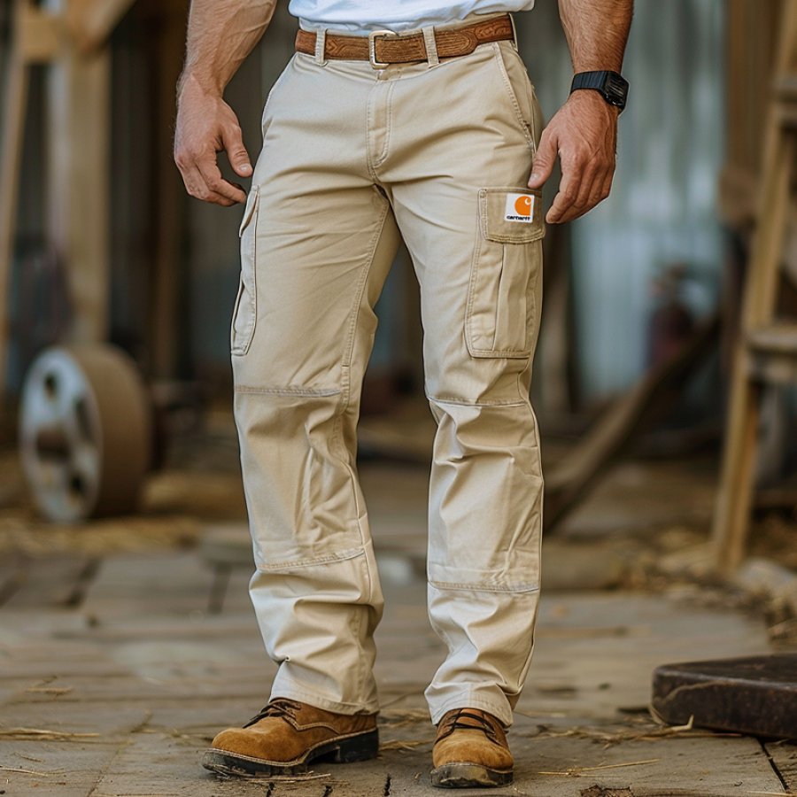 

Men's Multi-function Pockets Cargo Work Pants Khaki