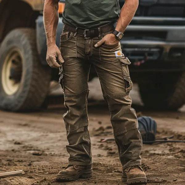 Durable Workwear Cargo Pants With Reinforced Knees And Multiple Pockets For Outdoor Activities - Wayrates.com 
