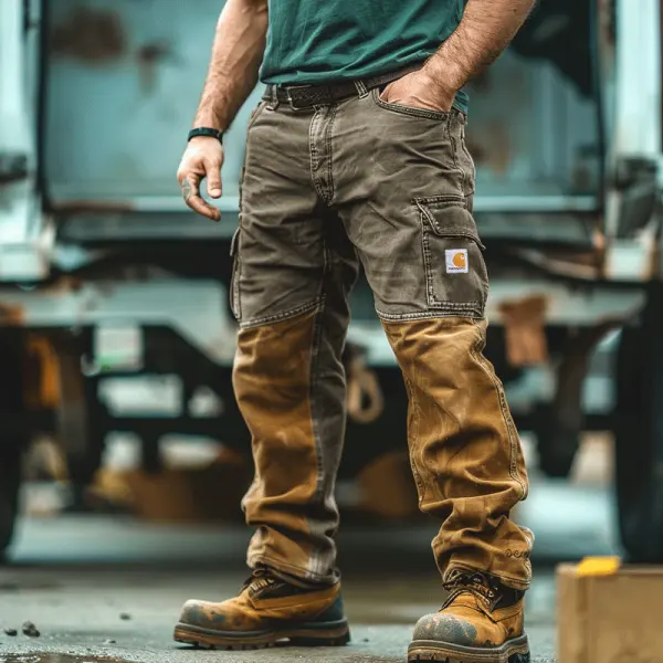 Carhartt Splicing Durable Workwear Cargo Pants With Reinforced Knees - Wayrates.com 