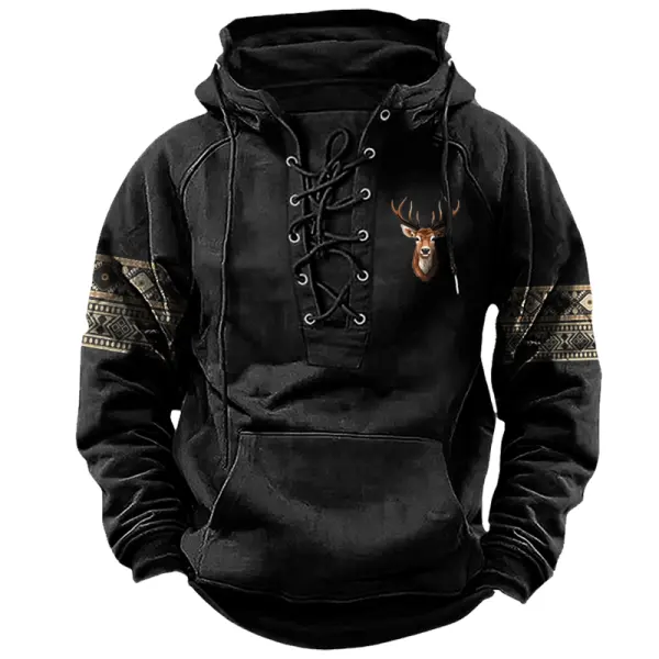 Stylish Tribal Bull Skull Hoodie For Men - Perfect For Casual Wear And Festivals - Cotosen.chimpone.com 