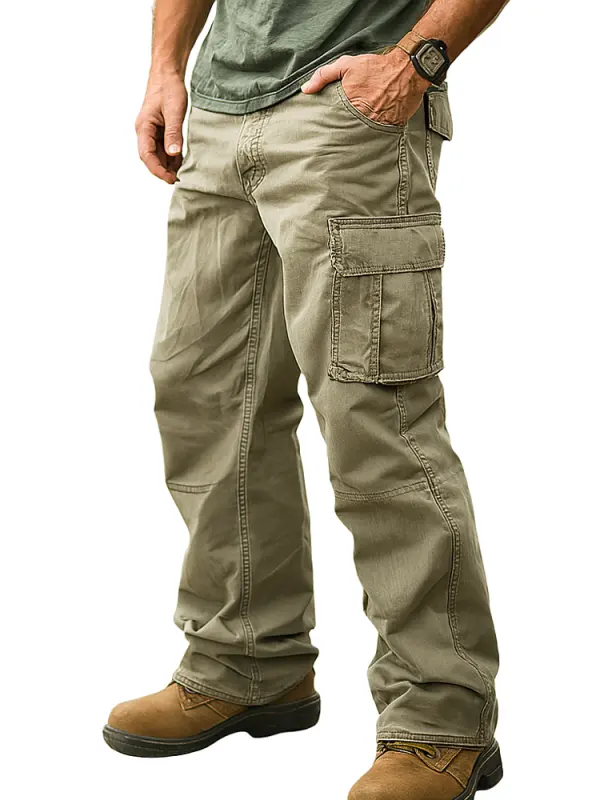 Vintage Cargo Pants With Multi-Pocket Design For Outdoor Adventures - Pragmaace.com 