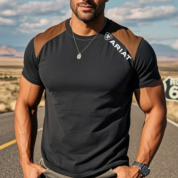 Men's Casual Fit Cotton Color Block T-Shirt - Cotosen.chimpone.com 