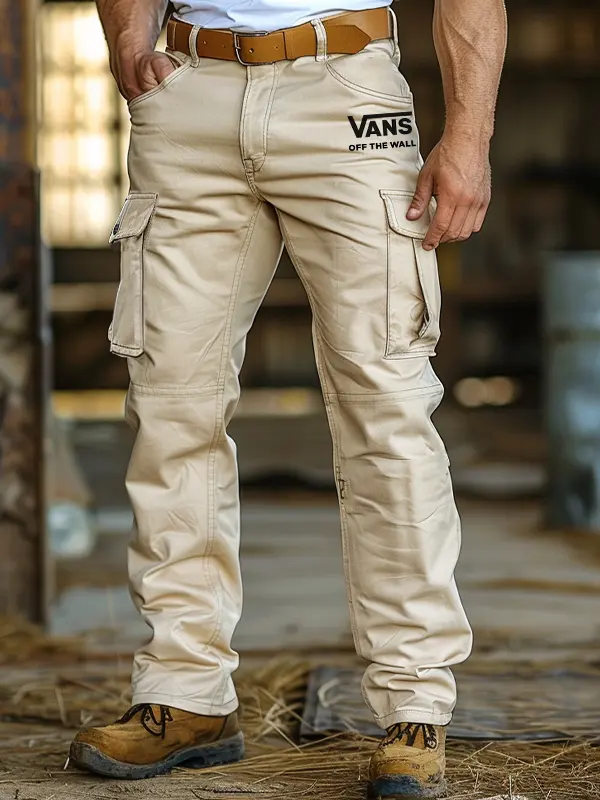 Vans Men's Khaki Cargo Pants - Simplyion.com 
