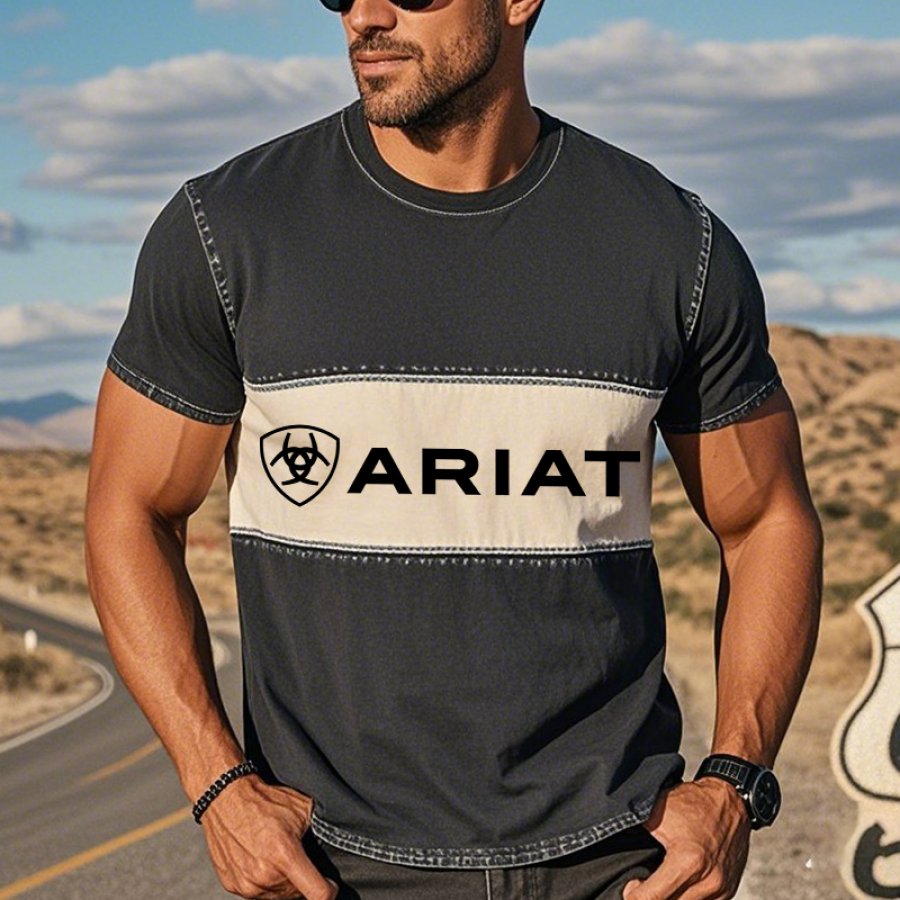 

Men's Casual Patch Graphic Print T-Shirt
