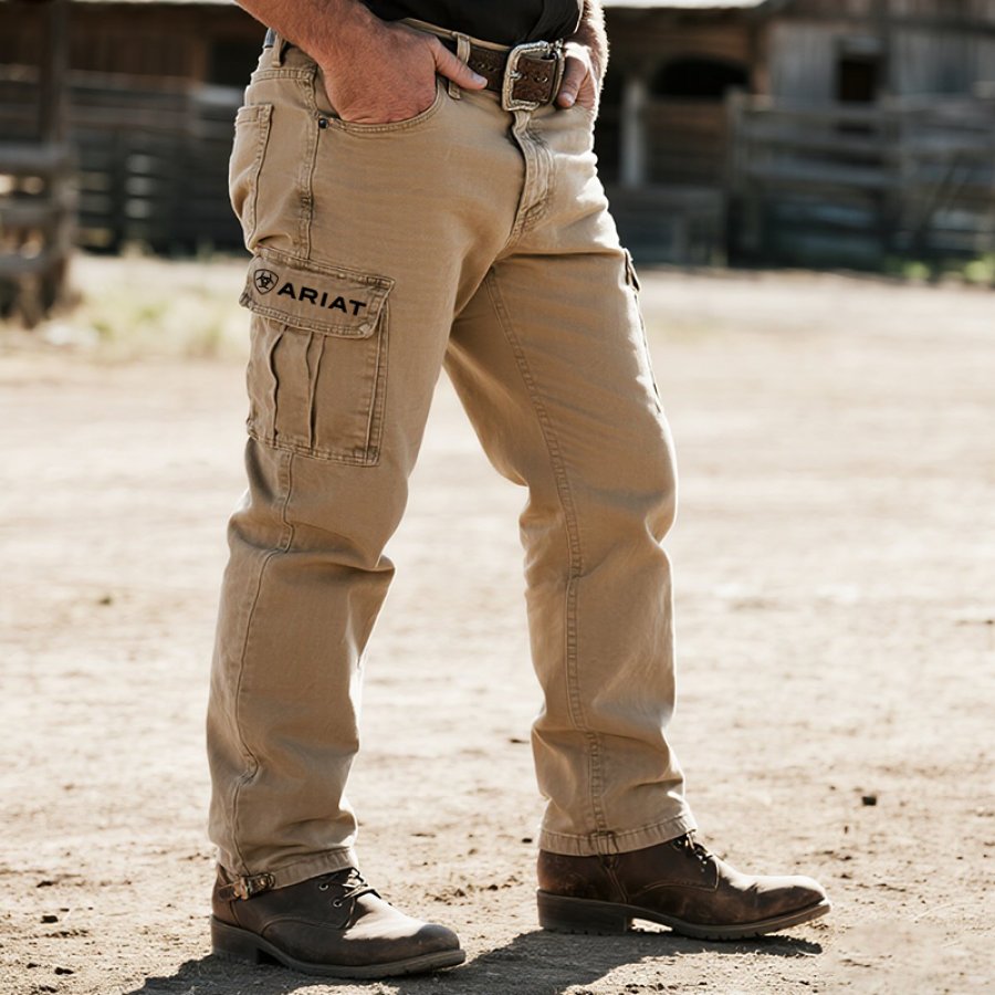 

Men's Vintage Cargo Pants For Outdoor Work And Leisure Khaki