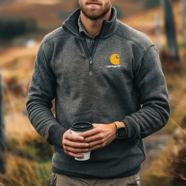 Men's Half-Zip Pullover With Logo For Outdoor Adventures - Wayrates.com 