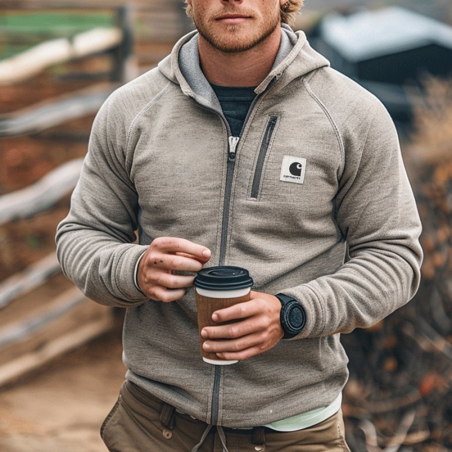 

Stylish Half-Zip Hoodie For Everyday Wear