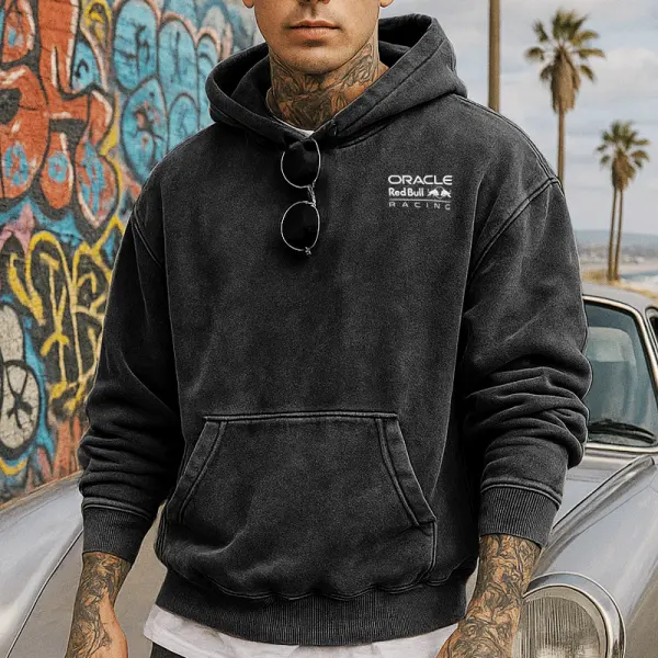 Stylish Red Bull Hooded Sweatshirt With Embroidered Logo For Casual Wear - Wayrates.com 