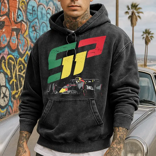Stylish Graphic Hoodie With Racing Car Design For Men - Wayrates.com 