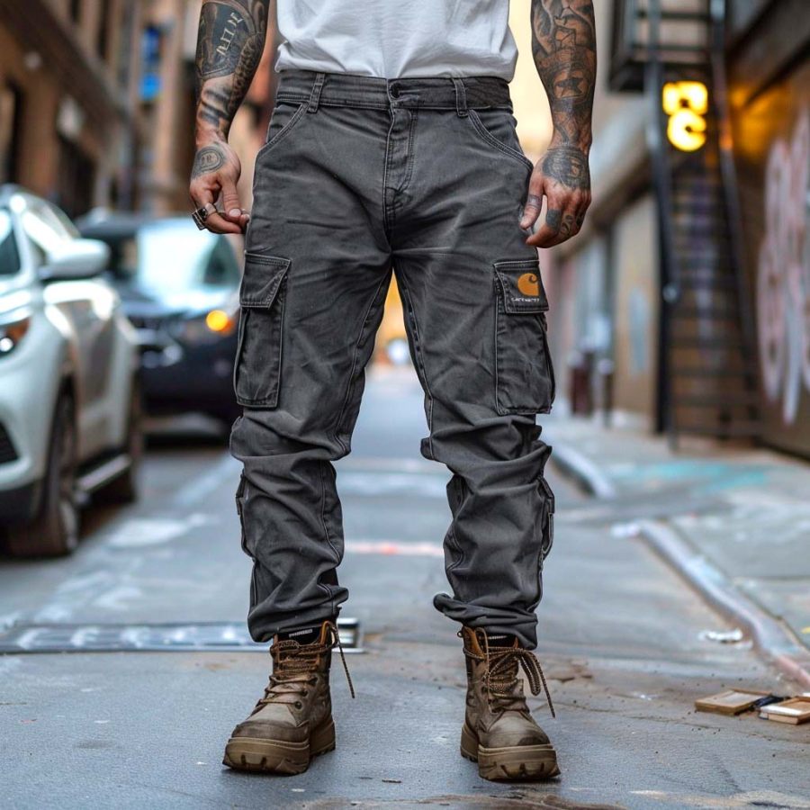 

Men's Vintage Outdoor Multi-Pocket Cargo Pants With Tactical