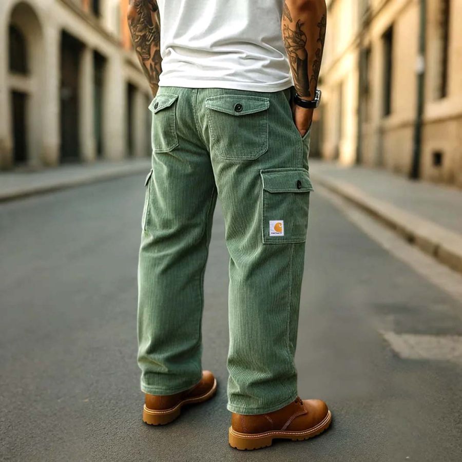 

Carhartt Men's Vintage Corduroy Surf Multi-Pocket Elastic Drawstring Cargo Pants
