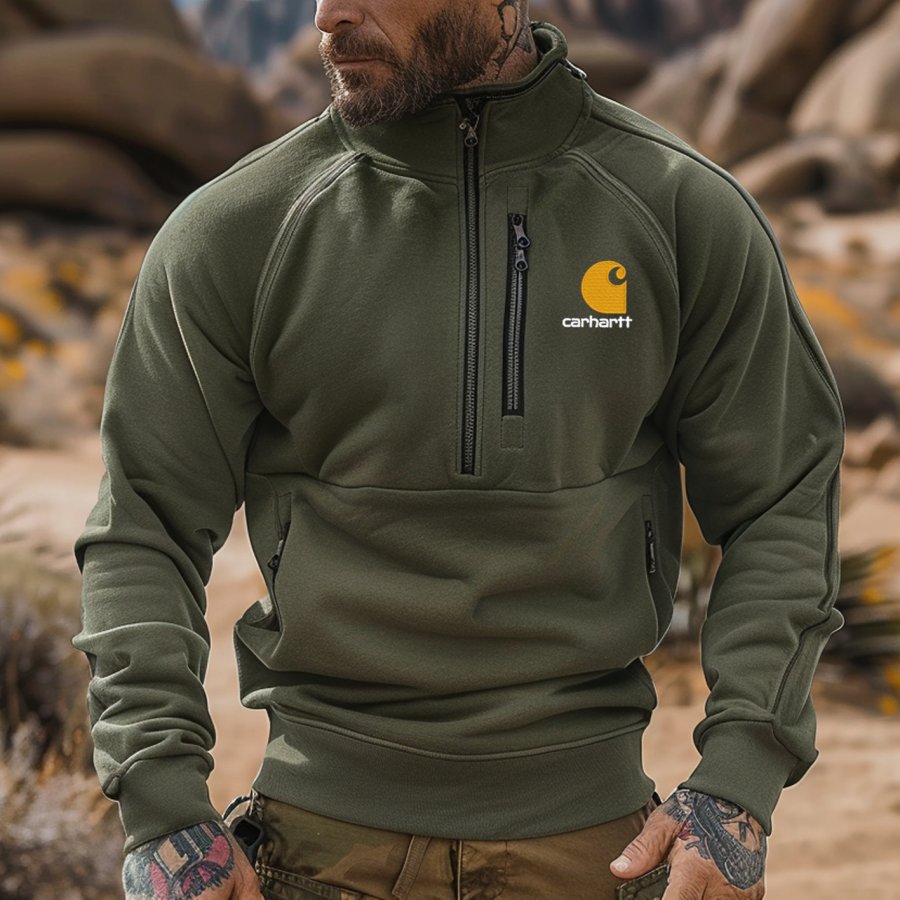 

Men's Vintage Olive Green Sweatshirt For Outdoor Adventures