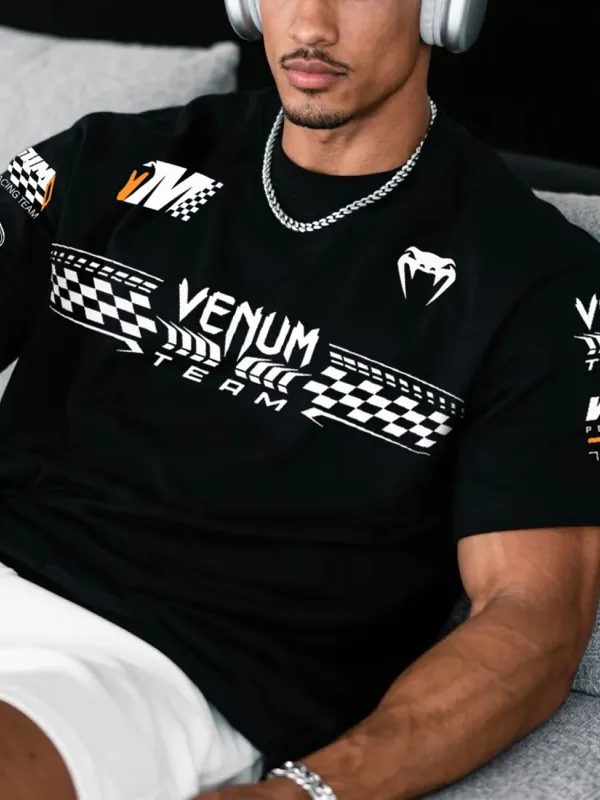 Large Size Loose Comfortable Breathable Short-sleeved Top Fitness Sports Racing Print T-shirt - Pragmaace.com 