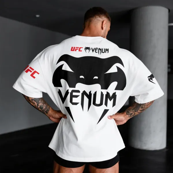 Oversized Loose Fit Short Sleeve T-Shirt Ultimate Fighting Print Top - Wayrates.com 