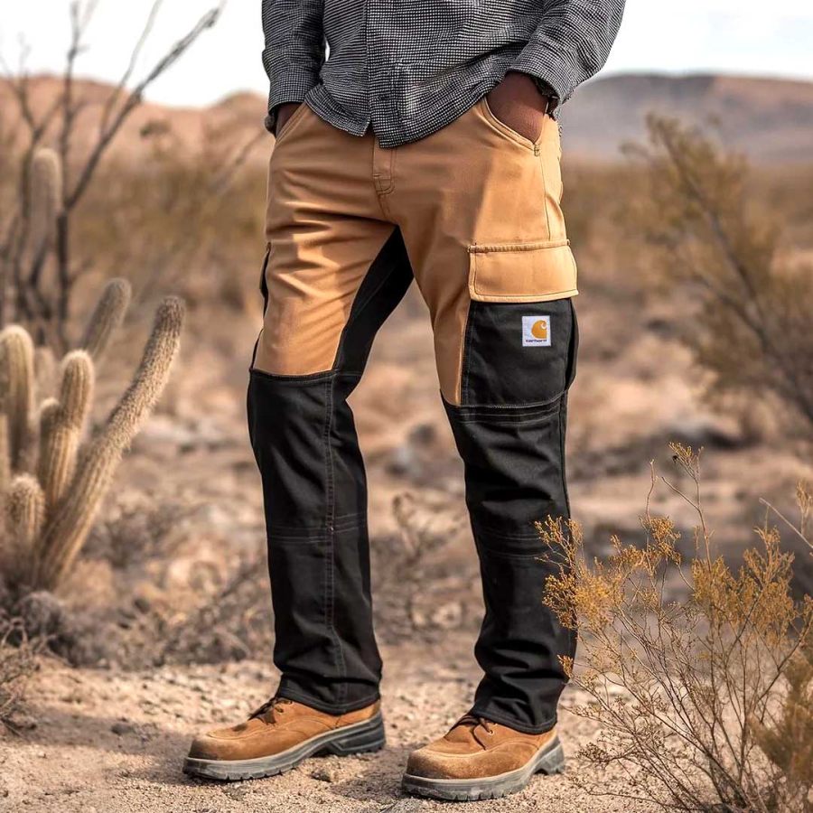 

Men's Vintage Outdoor Color Block Workwear Cargo Pants