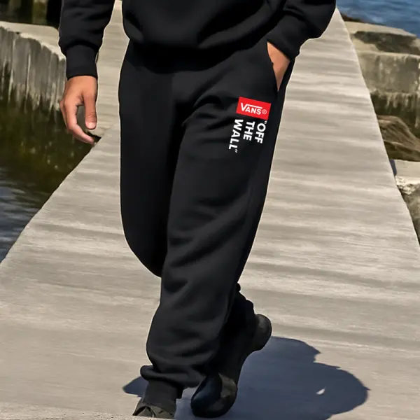 Men's Casual Off The Wall Graphic Print Sweatpants - Wayrates.com 