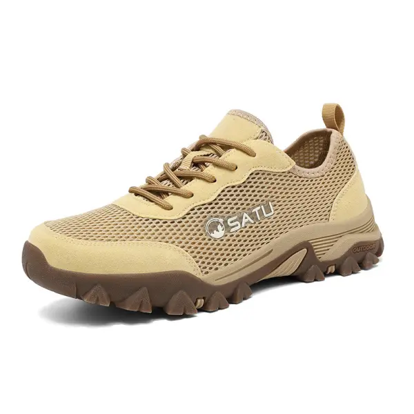 Men's Vintage Durable Slip-Resistant Outdoor Hiking Mesh Upper Shoes Sneakers - Elementnice.com 