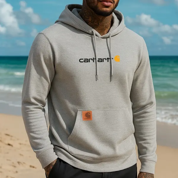 Men's Casual Hooded Sweatshirt In Gray For Casual Beachwear - Wayrates.com 