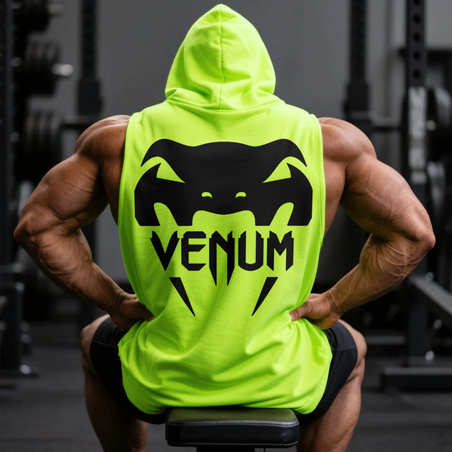 

Large Loose Fit Comfortable Breathable Hooded Sleeveless Top Fitness Sports Ultimate Fighting Hooded T-shirt