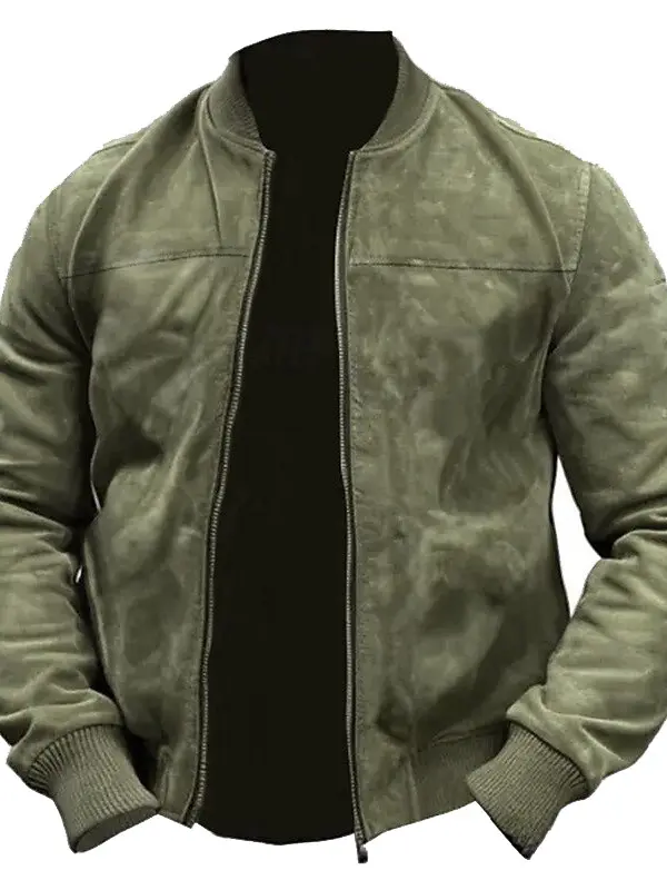 Men's Vintage Outdoor Suede Solid Color Zipper Long Sleeve Jacket - Simplyion.com 