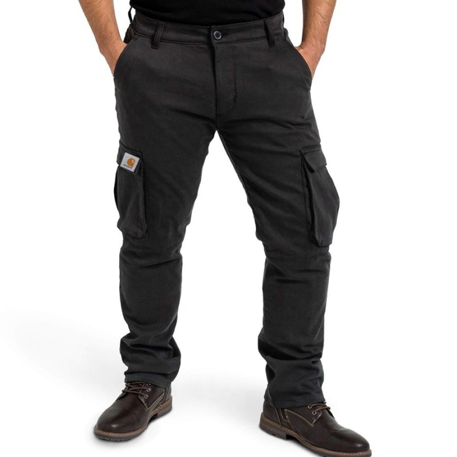 

Men's Vintage Cargo Pants With Multiple Pockets For All Seasons Black