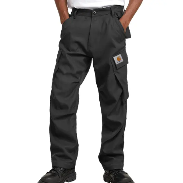 Men's Black Cargo Work Pants With Multiple Pockets - Wayrates.com 