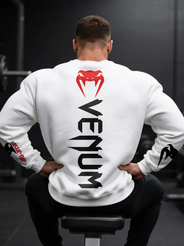 Large Size Loose Comfortable Breathable Round Neck Sweatshirt Fitness Sports Extreme Fighting Sweatshirt - Pragmaace.com 