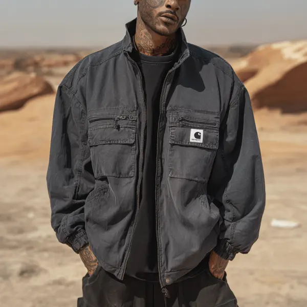 Men's Vintage Black Utility Jacket In Desert Style - Wayrates.chimpone.com 