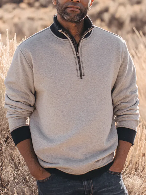 Men's Casual Half-Zip Pullover For Outdoor Adventures - Pragmaace.com 