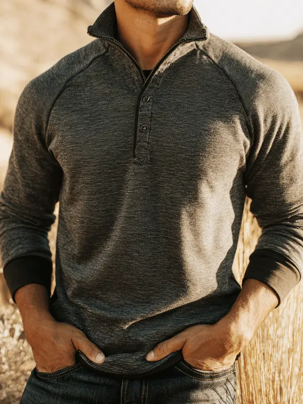Men's Casual Quarter-Zip Pullover For Outdoor Adventures - Pragmaace.com 