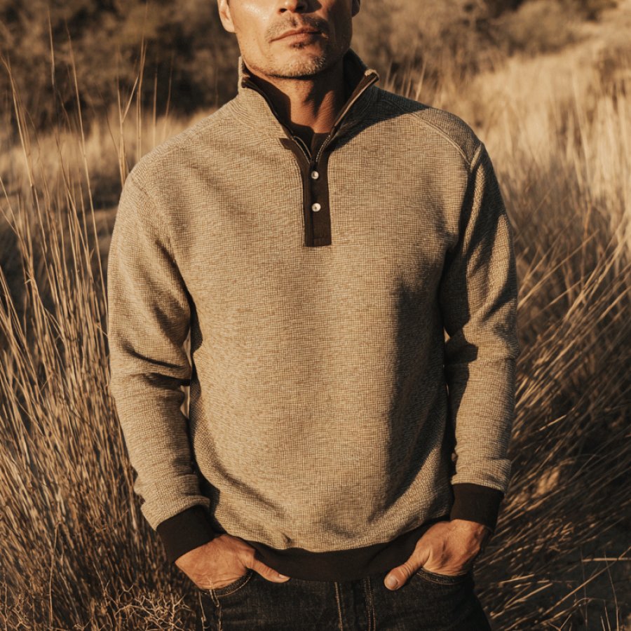

Stylish Quarter-Zip Pullover For Men - Perfect For Casual And Outdoor Adventures
