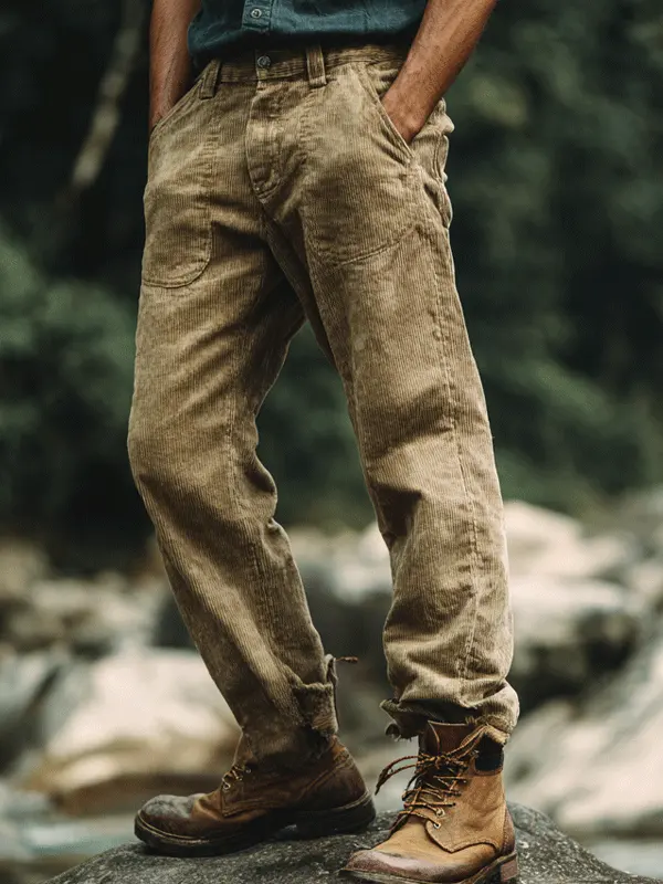 Corduroy Work Pants For Outdoor Adventures - Wantbright.com 