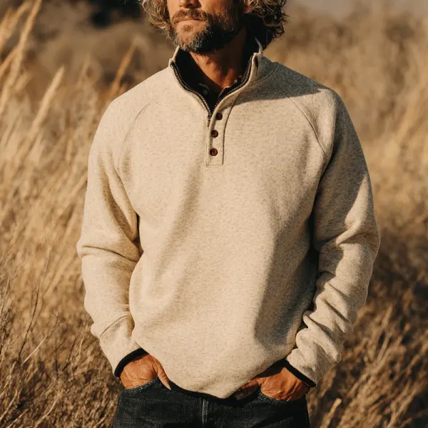 Men's Casual Henley Pullover For Outdoor Adventures - Wayrates.com 