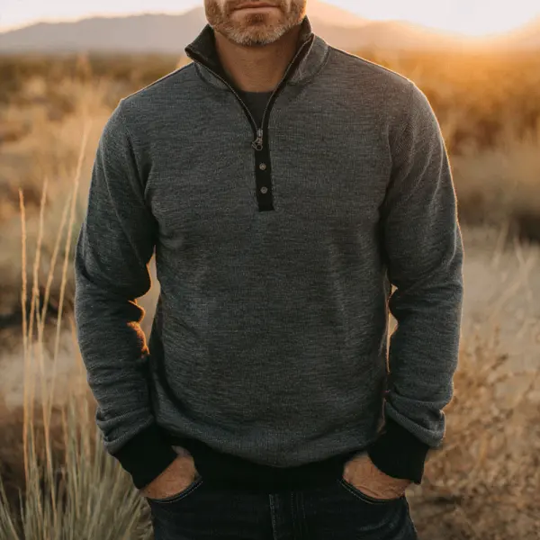 Men's Stylish Half-Zip Pullover For Outdoor Adventures - Wayrates.chimpone.com 