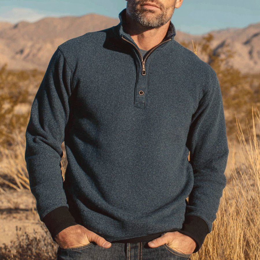 

Men's Casual Half-Zip Pullover For Outdoor Adventures