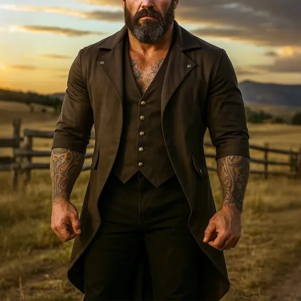 Men's Vintage Elegance: A Timeless Look In Black Windbreaker - Wayrates.com 