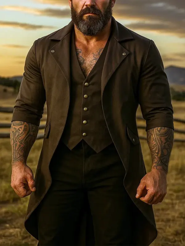 Men's Vintage Elegance: A Timeless Look In Black Windbreaker - Pragmaace.com 