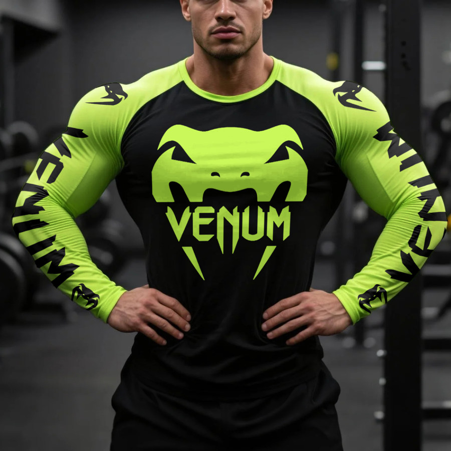 

Skinny Fighting Print Raglan Long Sleeve Crew Neck Sweatshirt T-Shirt