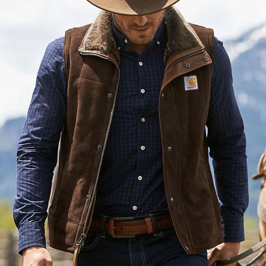 

Stylish Vest With Faux Fur Collar For Outdoor Adventures