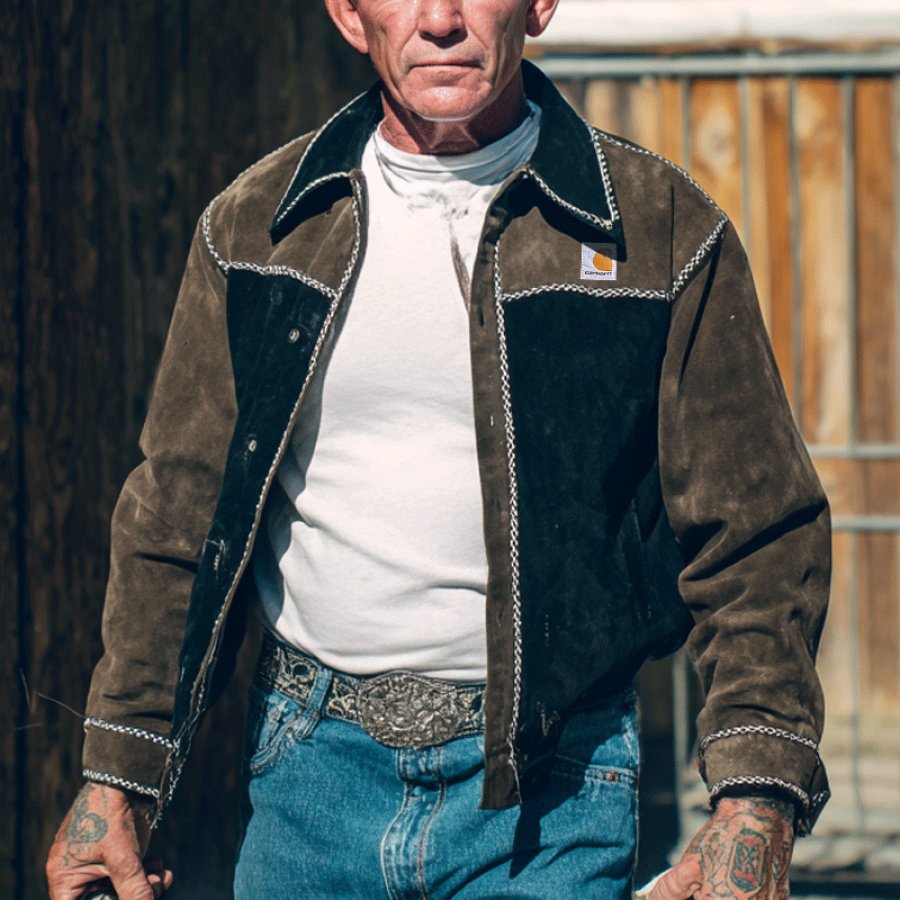 

Stylish Western-Inspired Jacket For Men - Perfect For Casual And Outdoor Adventures