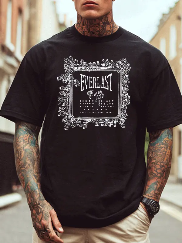 Graphic Tee With Intricate Tattoo-Inspired Design For Men - Menbarn.com 