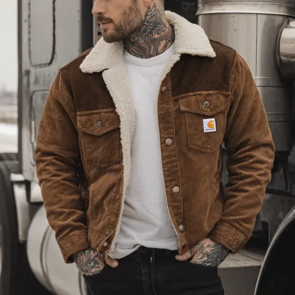 Carhartt Corduroy Sherpa Lined Jacket For Men Perfect For Casual And Outdoor Adventures - Wayrates.com 