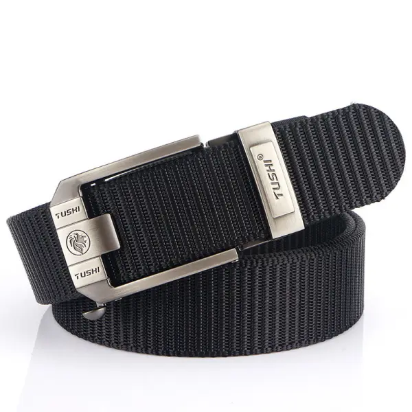 Unisex Vintage Outdoor Automatic Buckle Thickened Nylon Canvas Belt - Wayrates.com 
