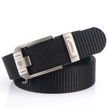Unisex Vintage Outdoor Automatic Buckle Thickened Nylon Canvas Belt