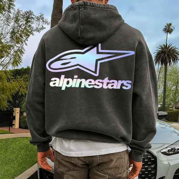 Stylish Oversized Hoodie With Gradient Logo Design For Men - Wayrates.com 