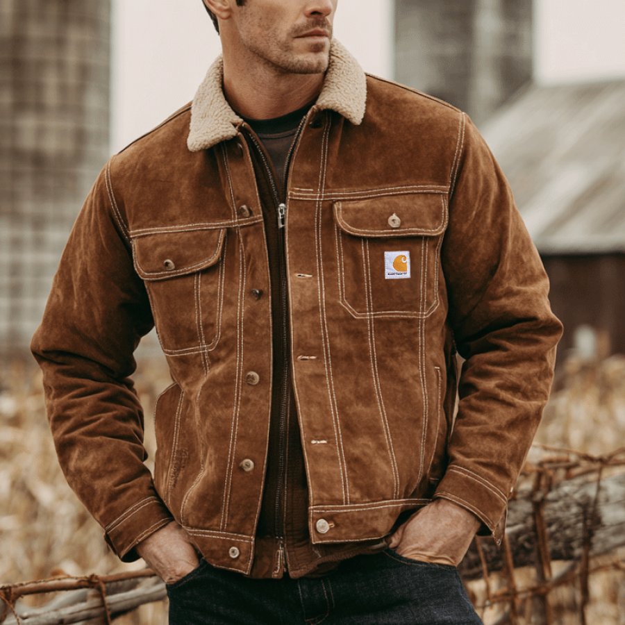

Suede Truck Winter-Ready Sherpa-Lined Jacket With Classic Design
